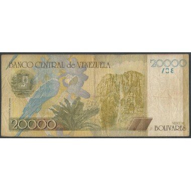 Venezuela, 20.000 Bolivares 13 Ago 2002 B 8 Dig P86b