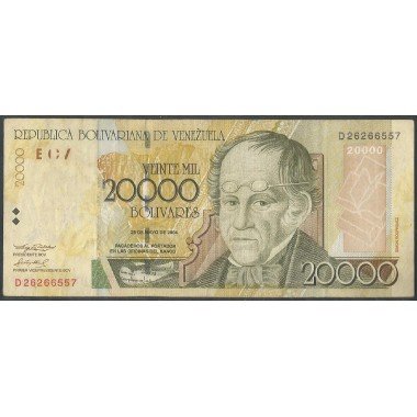 Venezuela, 20.000 Bolivares 25 May 2004 D 8 Dig P86c