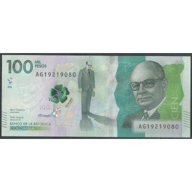 Billete de 100.000 Pesos 28 Jul 2020 Serie AG BGWNF100-7