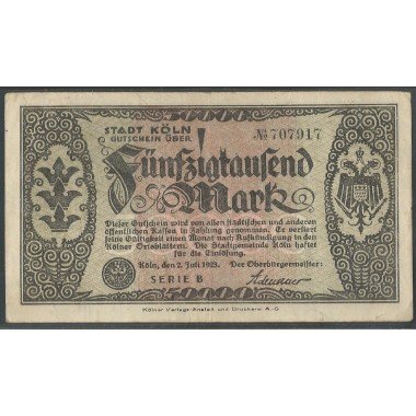 Alemania - Koln, 50.000 Mark 2 Jul 1923