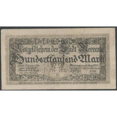 Alemania - Meerane, 100.000 Mark 8 Ago 1923