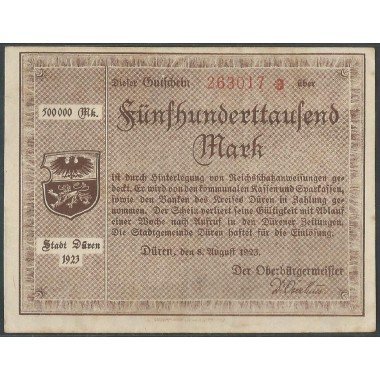 Alemania - Duren, 500.000 Mark 8 Ago 1923