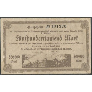 Alemania - Chemnitz, 500.000 Mark 24 Ago 1923