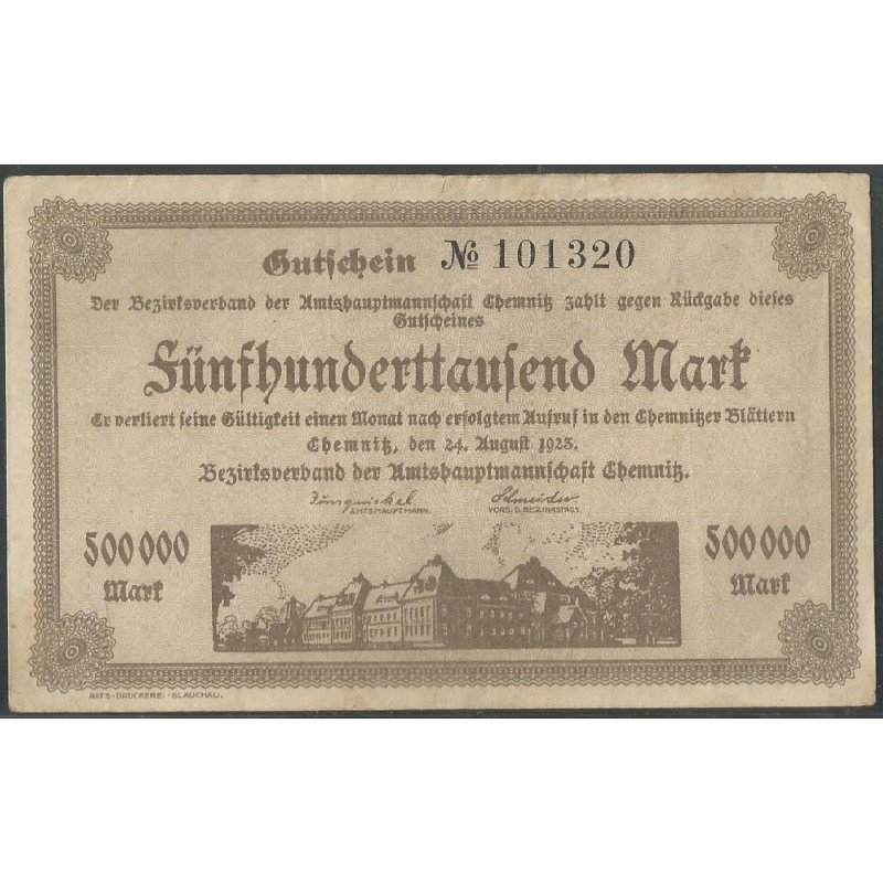Alemania - Chemnitz, 500.000 Mark 24 Ago 1923