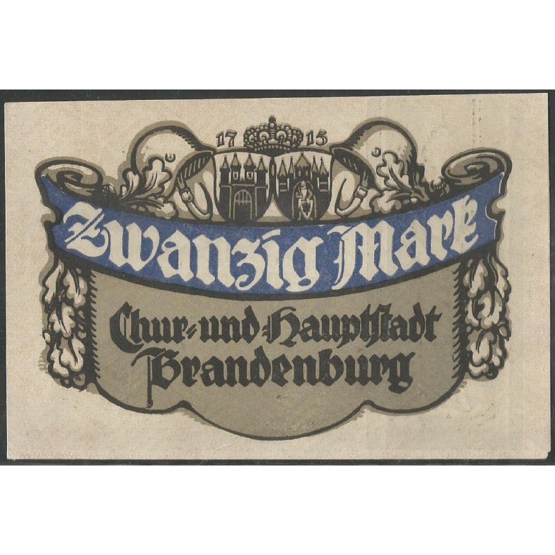 Alemania - Brandenburg 20 Mark 1 Oct 1918