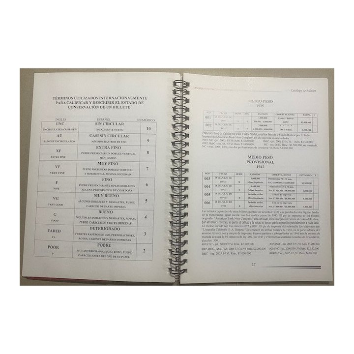 Catalogo de Billetes Banco de la Republica 1923-2007 - Bernardo Gonzalez White reverso