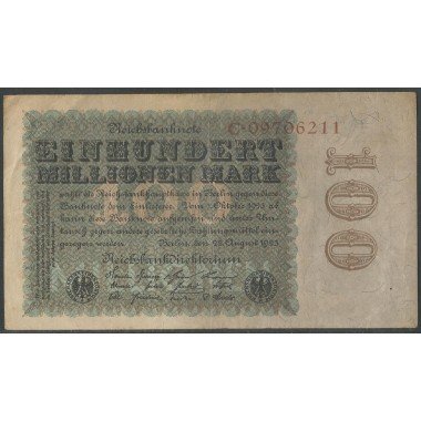 Alemania, 100.000.000 Mark 22 Ago 1923 P107a