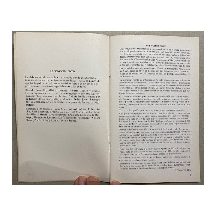 Catalogo 50 Centavos Siglo XX 1901-1978 - Jorge Emilio Restrepo reverso
