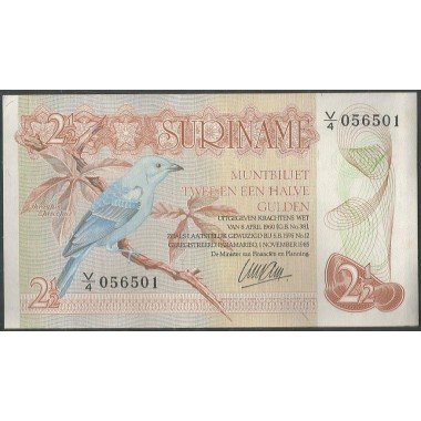 Suriname, 2 1/2 Gulden 1 Nov 1985 P119a