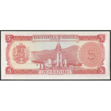 Venezuela, 5 Bolivares 29 Ene 1974 V 7 Dig P50h