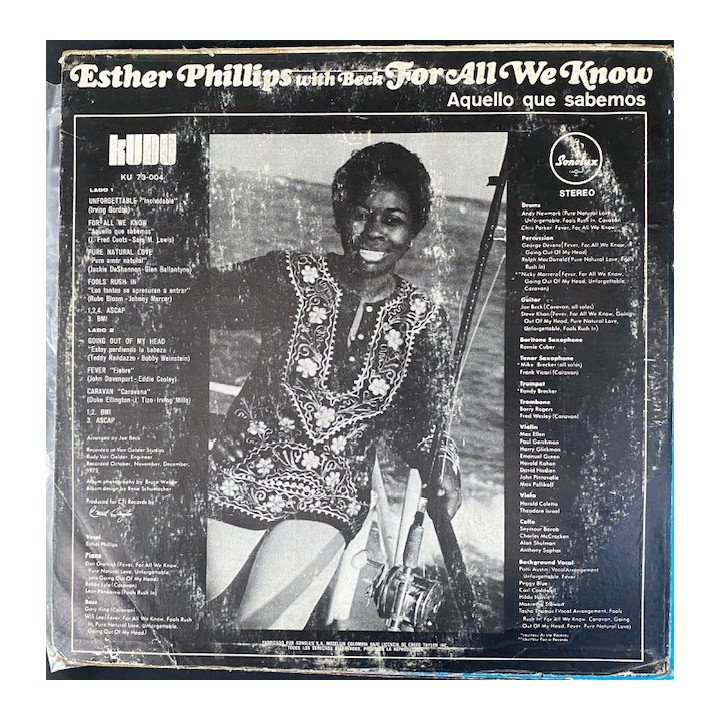 Esther Phillips with Beck For all we know - Colombia 1975 reverso