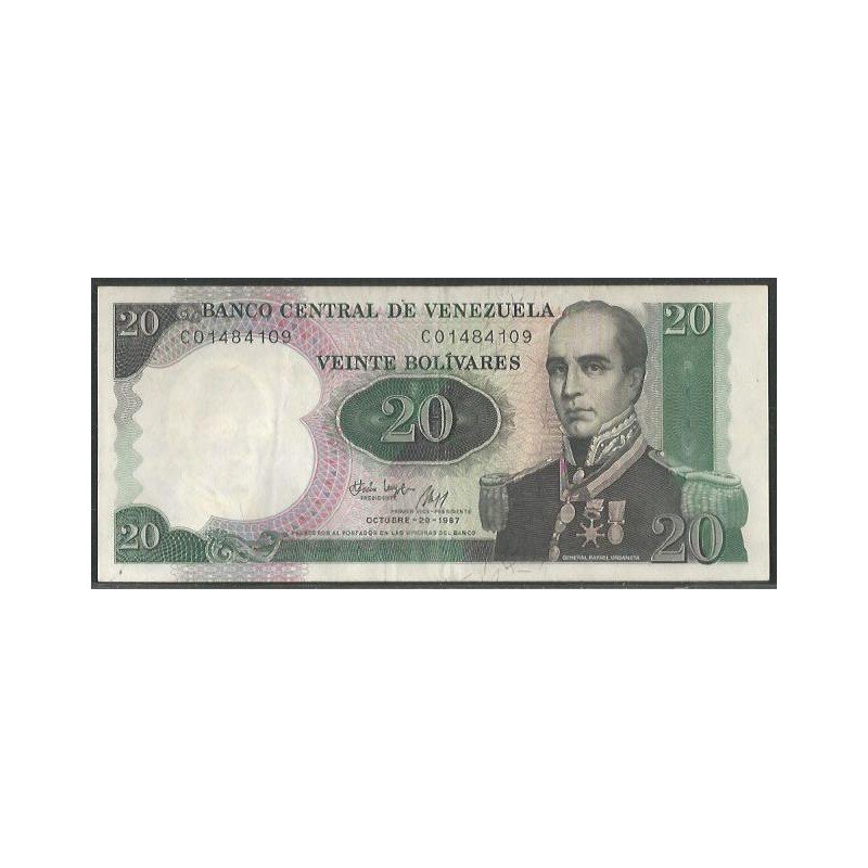 Venezuela, 20 Bolivares 20 Oct 1987 C 8 Dig P71