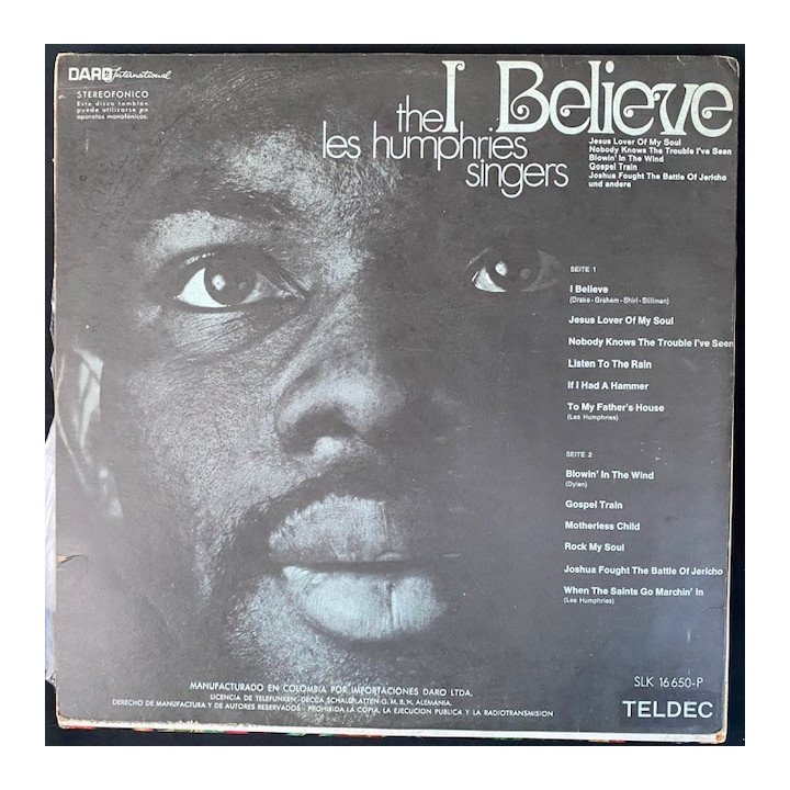The Les Humphries singers I Believe - Colombia reverso