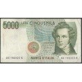 Italia, 5.000 Liras 4 Ene 1985 P111b