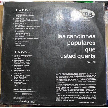 Las canciones populares que usted queria Vol VI - Colombia 1976