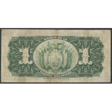 Bolivia, 1 Boliviano 11 May 1911 Serie AC P103a