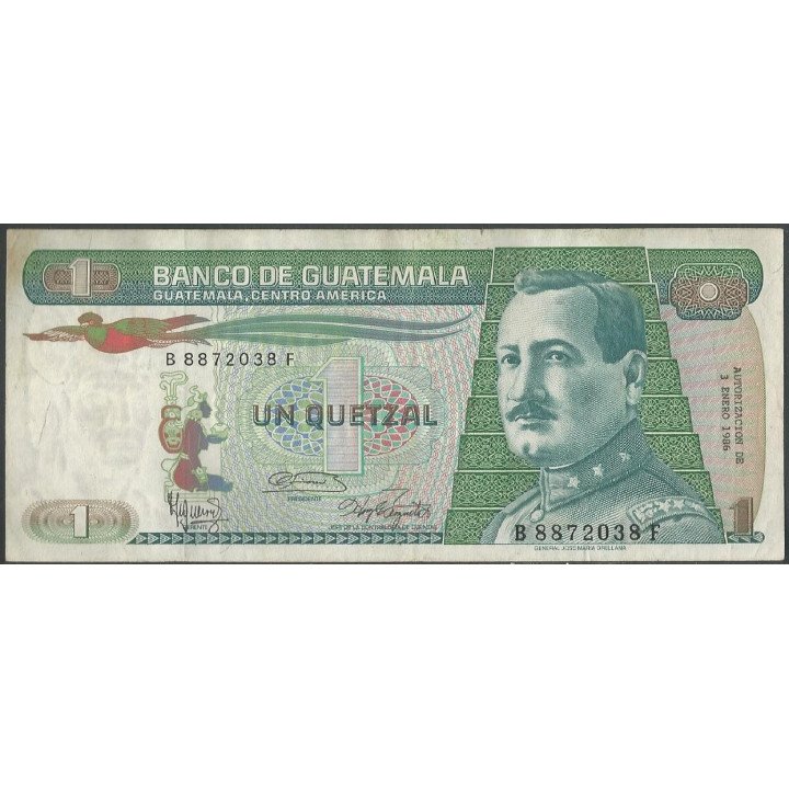 Guatemala 1 Quetzal 3 Ene 1986 P66