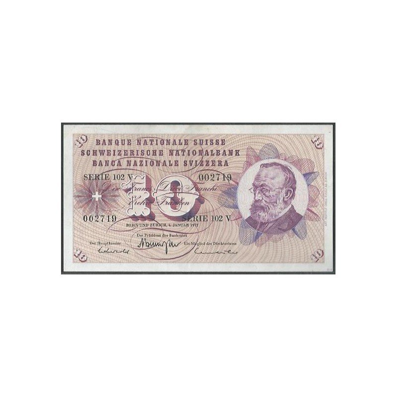 Suiza, 10 Franken 6 Ene 1977 P45u