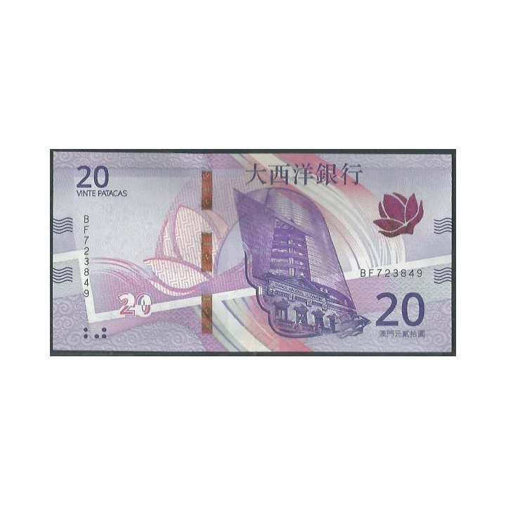 Macao - Banco Nacional Ultramarino 20 Patacas 18 May 2020 P91