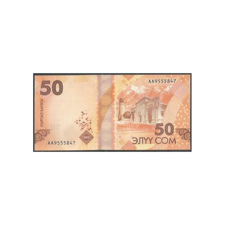 Kyrguistan 50 Som 2023 P35 reverso