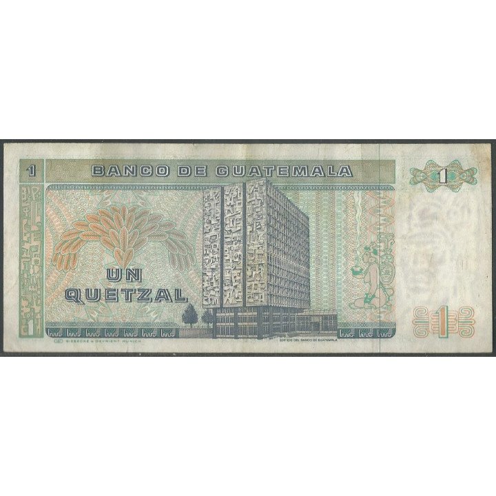 Guatemala 1 Quetzal 3 Ene 1986 P66 reverso