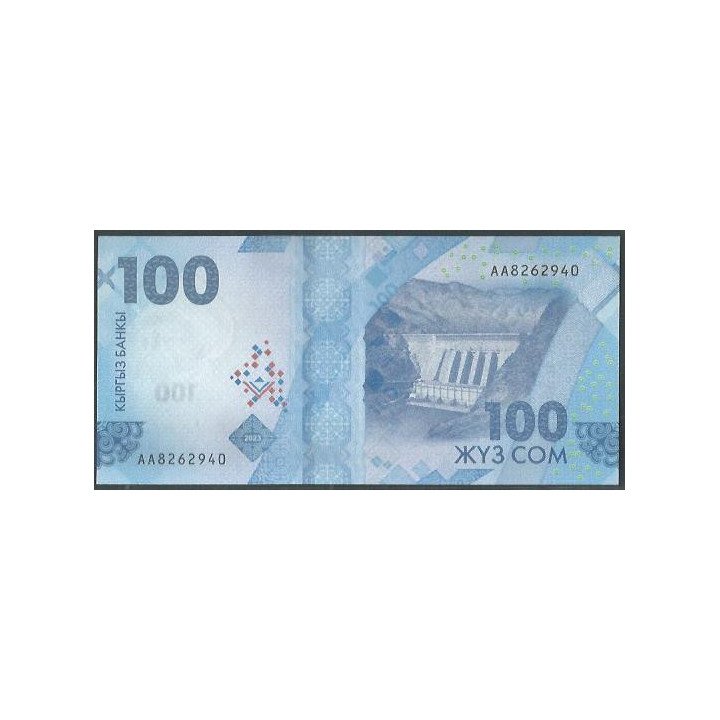 Kyrguistan 100 Som 2023 P36 reverso