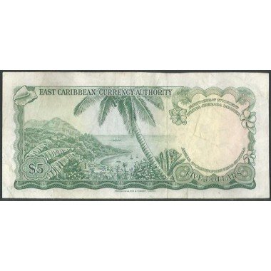 Estados del Caribe Oriental, 5 Dollars ND1965 Firma 10 P14h