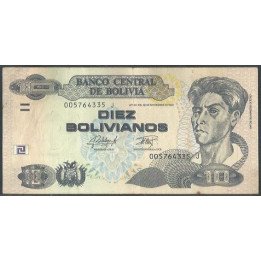 Bolivia 10 Bolivianos L 1986 ND2015 Serie J P243