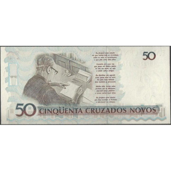 Brasil 50 Cruzeiros ND1990 P223 reverso