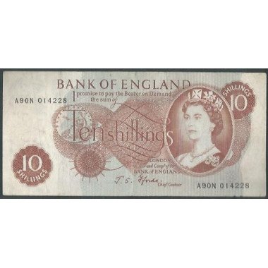 Inglaterra, 10 Shilling ND1966-70 P373c