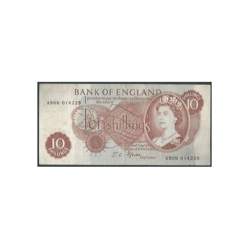 Inglaterra, 10 Shilling ND1966-70 P373c