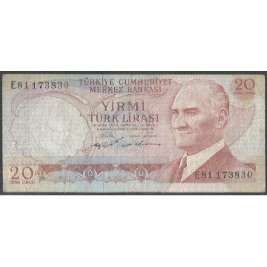 Turkya, 20 Liras L1970 (1974) P187a