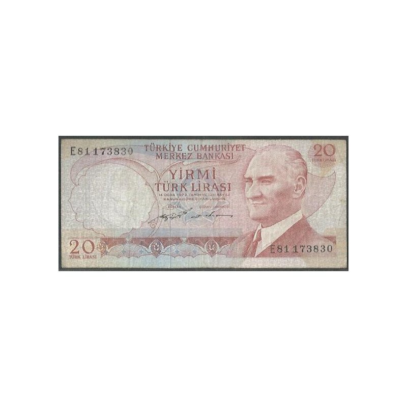 Turkya, 20 Liras L1970 (1974) P187a