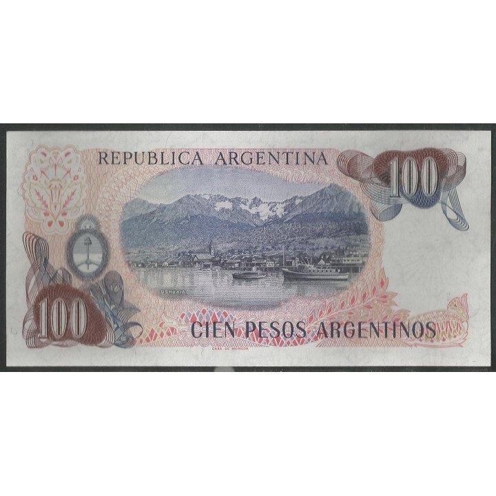 Argentina 100 Pesos Argentinos ND1983-5 Serie B P315a reverso