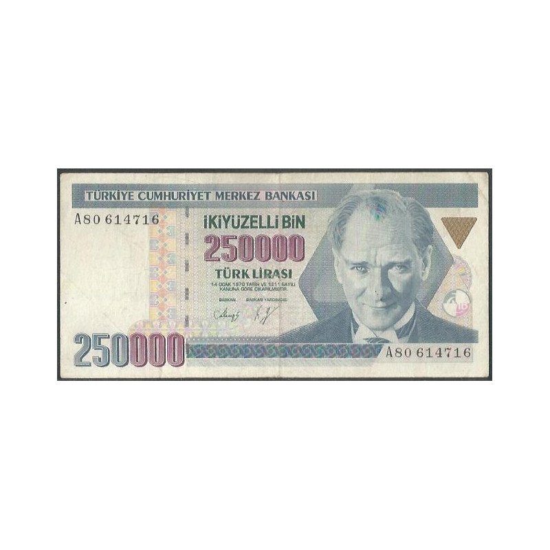 Turkya, 250.000 Liras L1970 (1992) P207