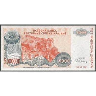 Croacia, 5.000.000 Dinara 1993 PR24a