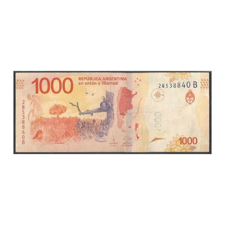 Argentina 1.000 Pesos ND2017 Serie M P366 reverso