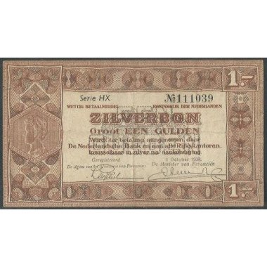 Holanda, 1 Gulden 1 Oct 1938 P61