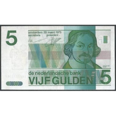 Holanda, 5 Gulden 28 Mar 1973 P95