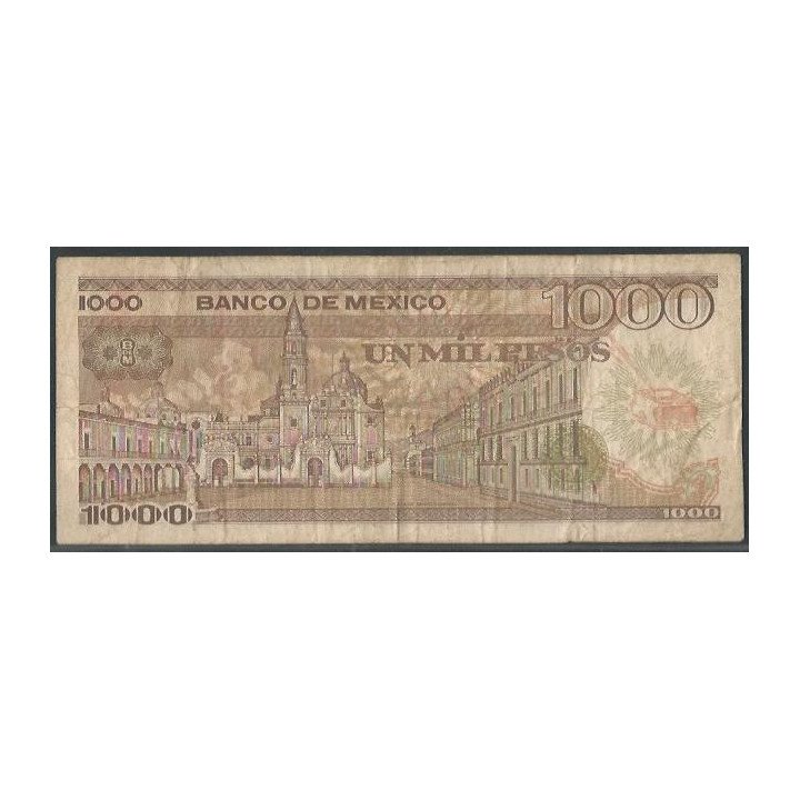 Mexico 1.000 Pesos 30 Oct 1984 Serie WS P81 reverso