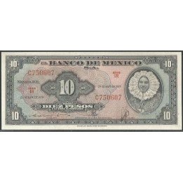 Mexico 10 Pesos 20 May 1959 Serie IR P58g