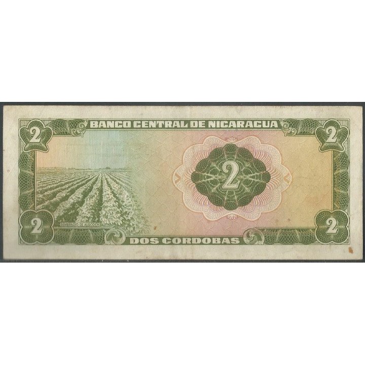Nicaragua 2 Cordobas D1972 C P121a reverso