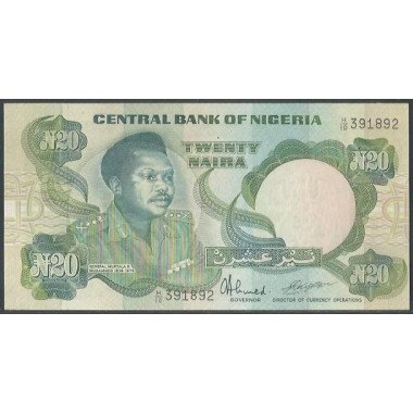 Nigeria,  20 Naira ND1984-2000 Firma 9 P26d