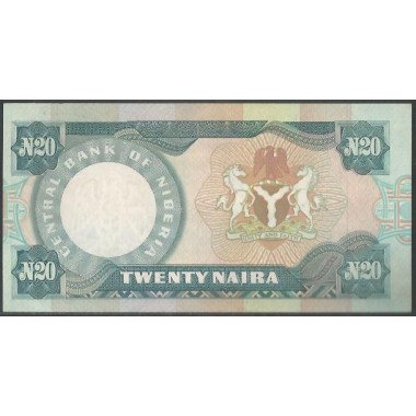 Nigeria,  20 Naira ND1984-2000 Firma 9 P26d