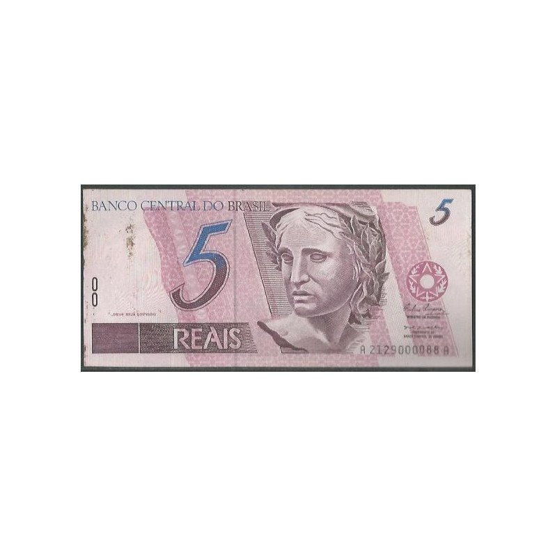 Brasil, 5 Reales ND1994-7 Firma 34 P244d