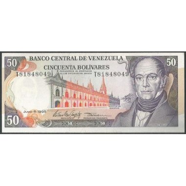 Venezuela, 50 Bolivares 5 Jun 1995 T 8 Dig P65e