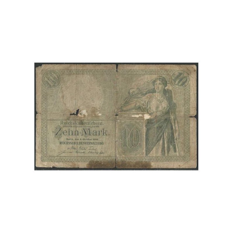 Alemania, 10 Mark 6 Oct 1906 P9b