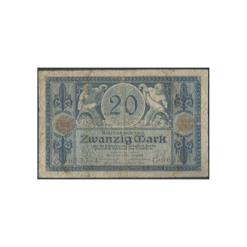 Alemania, 20 Mark 4 Nov 1915 P63