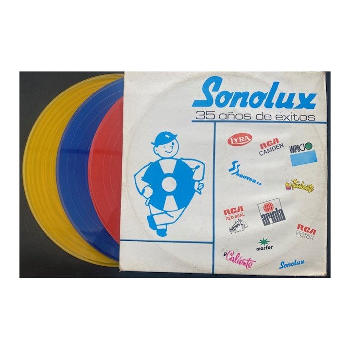 Sonolux 35 años de exitos ( 3 vinilos ) - Colombia 1984 reverso