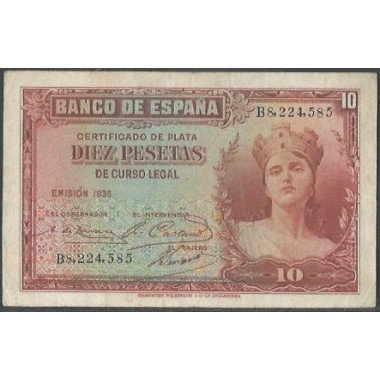 España, 10 Pesetas 1935 P86a